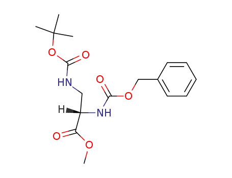 Molecular Structure of 58457-98-0 ((S)-Methyl 2-N-Cbz-3-N-Boc-propanoate)