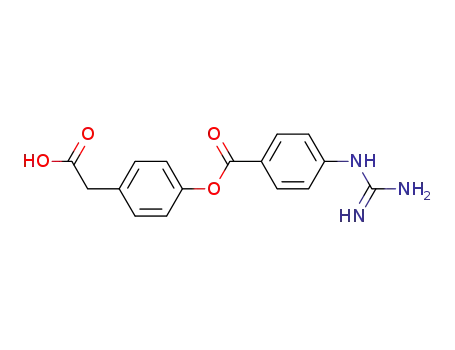 Molecular Structure of 71079-08-8 (4-[[4-[(AMinoiMinoMethyl)aMino]benzoyl]oxy]benzeneacetic Acid)