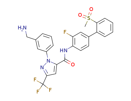 1H-Pyrazole-5-carboxamide, 1-[3-(aminomethyl)phenyl]-N-[3-fluoro-2'-(methylsulfonyl)[1,1'-biphenyl]-4-yl]-3-(trifluoromethyl)-