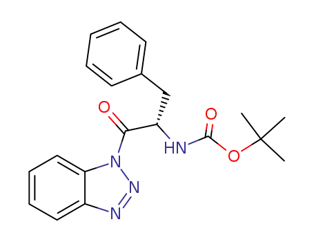 Molecular Structure of 514214-66-5 ((S)-tert-butyl (1-(1H-benzo[d][1,2,3]triazol-1-yl)-1-oxo-3-phenylpropan-2-yl)carbamate)