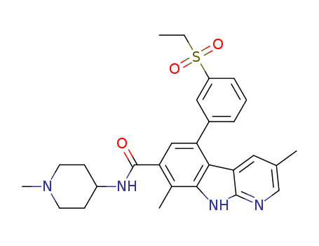 5-[3-(Ethylsulfonyl)phenyl]-3,8-dimethyl-N-(1-methyl-4-piperidinyl)-9H-pyrido[2,3-b]indole-7-carboxamide