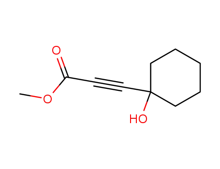 Molecular Structure of 72036-33-0 (2-Propynoic acid, 3-(1-hydroxycyclohexyl)-, methyl ester)
