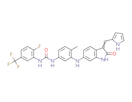 1-[3-[[2,3-ジヒドロ-2-オキソ-3-(1H-ピロール-2-イルメチレン)-1H-インドール-6-イル]アミノ]-4-メチルフェニル]-3-[2-フルオロ-5-(トリフルオロメチル)フェニル]尿素