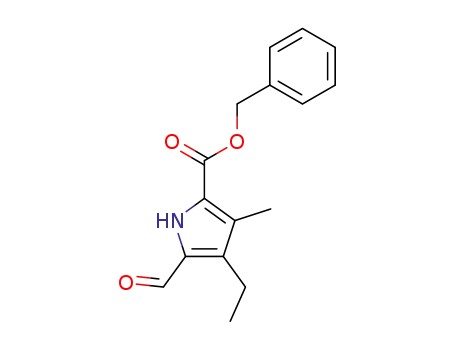 Molecular Structure of 965-20-8 (1H-Pyrrole-2-carboxylic acid, 4-ethyl-5-formyl-3-methyl-, phenylmethyl
ester)