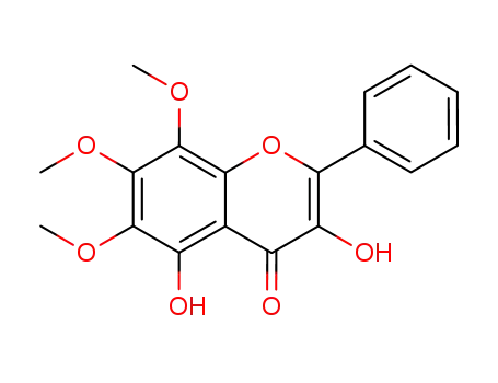 Molecular Structure of 14221-65-9 (3,5-Dihydroxy-6,7,8-trimethoxy-2-phenyl-4H-1-benzopyran-4-one)