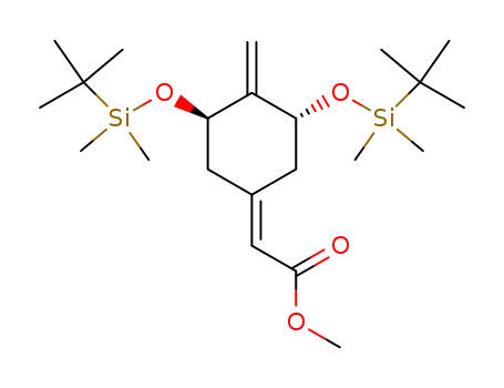 Molecular Structure of 213250-62-5 (methyl-2-((3R,5R)-3,5-bis(tertbutyldimethylsilyloxy)-4-methylenecyclohexylidene)acetate)