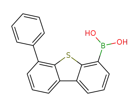 Molecular Structure of 1115640-18-0 ((6-phenyldibenzo[b,d]thiophen-4-yl)boronic acid)