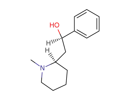 Molecular Structure of 1630-44-0 ((1R)-2-[(2R)-1-methylpiperidin-2-yl]-1-phenylethanol)