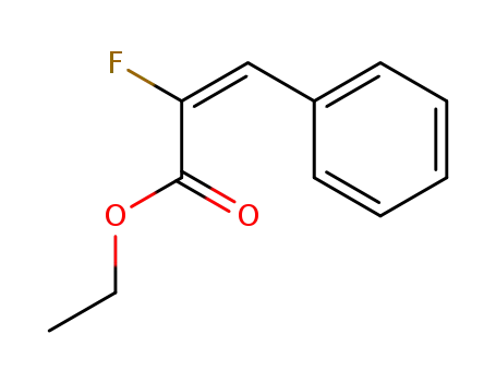 Molecular Structure of 20397-58-4 (2-Propenoic acid, 2-fluoro-3-phenyl-, ethyl ester, (2E)-)