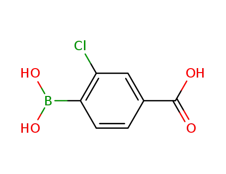 Molecular Structure of 851335-09-6 (4-CARBOXY-2-CHLOROPHENYLBORONIC ACID)