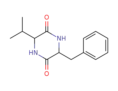 Molecular Structure of 14474-71-6 (2,5-Piperazinedione, 3-benzyl-6-isopropyl-)