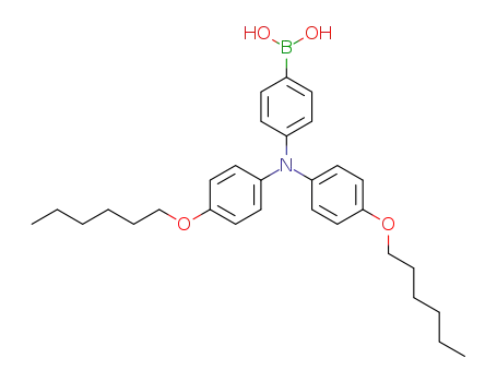 Molecular Structure of 1380786-94-6 ((4-(bis(4-(hexyloxy)phenyl)amino)phenyl)boronic acid)