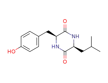 Molecular Structure of 15266-78-1 (3-(4-hydroxybenzyl)-6-isobutylpiperazine-2,5-dione)