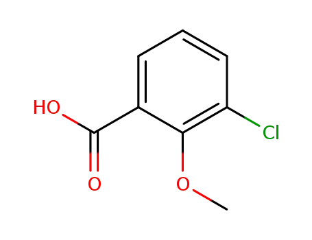 Molecular Structure of 3260-93-3 (3-chloro-2-methoxybenzoic acid)