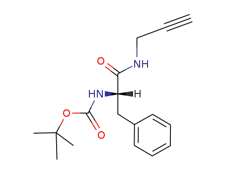 Molecular Structure of 461638-99-3 ((S)-tert-butyl (1-oxo-3-phenyl-1-(prop-2-yn-1-ylamino)propan-2-yl)carbamate)