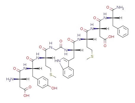 Molecular Structure of 25679-24-7 (H-ASP-TYR-MET-GLY-TRP-MET-ASP-PHE-NH2)