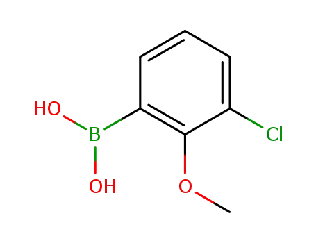 Molecular Structure of 179898-50-1 (3-CHLORO-2-METHOXYPHENYLBORONIC ACID)