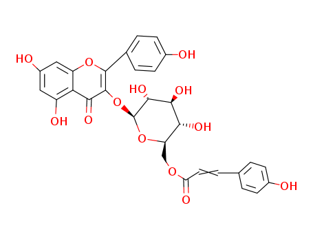 4H-1-Benzopyran-4-one,5,7-dihydroxy-2-(4-hydroxyphenyl)-3-[[6-O-[3-(4-hydroxyphenyl)-1-oxo-2-propen-1-yl]-b-D-glucopyranosyl]oxy]-(22153-44-2)
