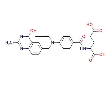 Molecular Structure of 76849-19-9 (N-[4-[[(2-Amino-1,4-dihydro-4-oxo-6-quinazolinyl)methyl]-2-propynylamino]benzoyl]-L-glutamic acid)
