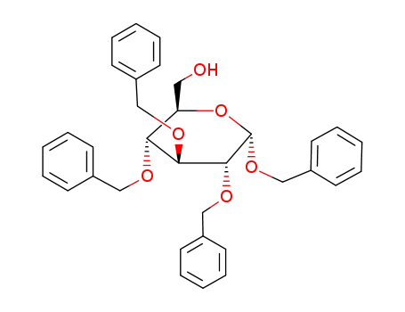 Molecular Structure of 59935-49-8 (BENZYL 2,3,4-TRI-O-BENZYL-A-D-GLUCOPYRANOSIDE)