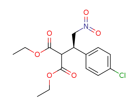 Molecular Structure of 834917-62-3 (Propanedioic acid, [(1R)-1-(4-chlorophenyl)-2-nitroethyl]-, diethyl ester)