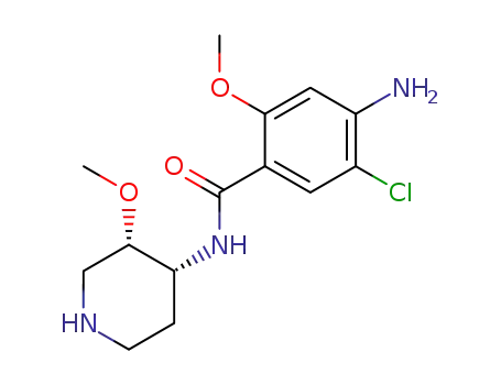 Molecular Structure of 202590-69-0 (CIS-4-AMINO-5-CHLORO-2-METHOXY-N-(3-METHOXY-PIPERIDIN-4-YL)-BENZAMIDE)
