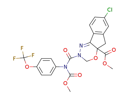Indeno[1,2-e][1,3,4]oxadiazine-4a(3H)-carboxylicacid,7-chloro-2,5-dihydro-2-[[(methoxycarbonyl)[4-(trifluoromethoxy)phenyl]amino]carbonyl]-,methyl ester, (4aS)-