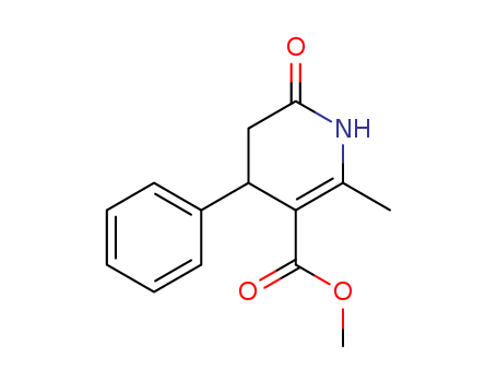 Molecular Structure of 130734-36-0 (3-Pyridinecarboxylic acid, 1,4,5,6-tetrahydro-2-methyl-6-oxo-4-phenyl-,
methyl ester)