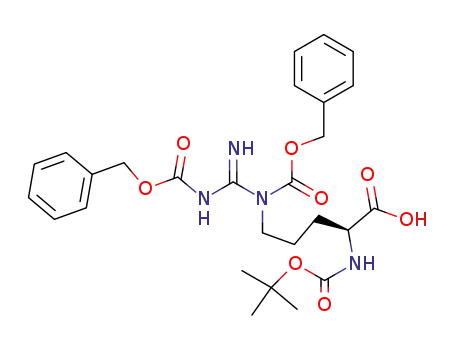 Molecular Structure of 51219-19-3 (BOC-ARG(Z)2-OH)