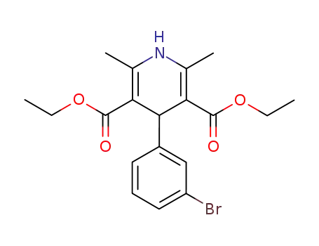 Molecular Structure of 58395-02-1 (3,5-Pyridinedicarboxylic acid,
4-(3-bromophenyl)-1,4-dihydro-2,6-dimethyl-, diethyl ester)