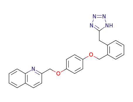 Molecular Structure of 120128-20-3 (5-[2-[4-(Quinolin-2-ylmethoxy)phenoxymethyl]benzyl]-1H-tetrazole)
