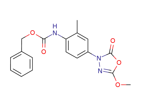 Molecular Structure of 359714-55-9 (Carbamic acid,
[4-(5-methoxy-2-oxo-1,3,4-oxadiazol-3(2H)-yl)-2-methylphenyl]-,
phenylmethyl ester)