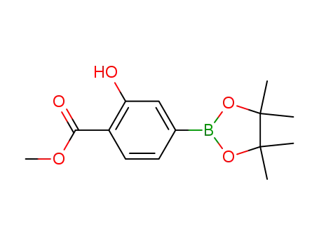Molecular Structure of 1073371-99-9 (3-HYDROXY-4-METHOXYCARBONYLPHENYLBORONIC ACID, PINACOL ESTER)