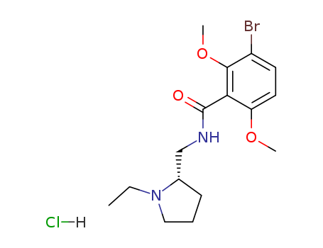 Remoxipride hydrochloride,(S)-(-)-3-Bromo-N-[(1-ethyl-2-pyrrolidinylmethyl]2,6-dimethoxybenzamidehydrochloride