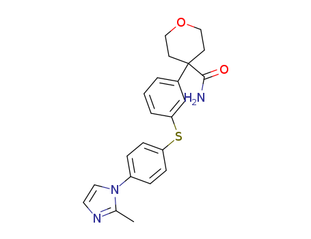 2H-PYRAN-4-CARBOXAMIDE, TETRAHYDRO-4-[3-[[4-(2-METHYL-1H-IMIDAZOL-1-YL)PHENYL]THIO]PHENYL]-