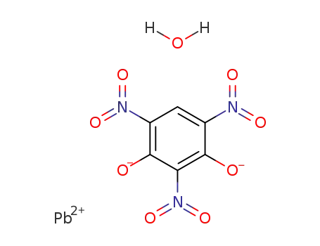 Molecular Structure of 66778-13-0 (1,3-Benzenediol, 2,4,6-trinitro-, lead(2+) salt (1:1), monohydrate)