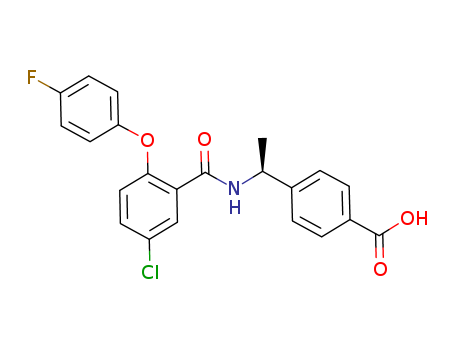 4-((S)-1-(2-(4-fluorophenoxy)-5-chlorobenzamido)ethyl)benzoic acid
