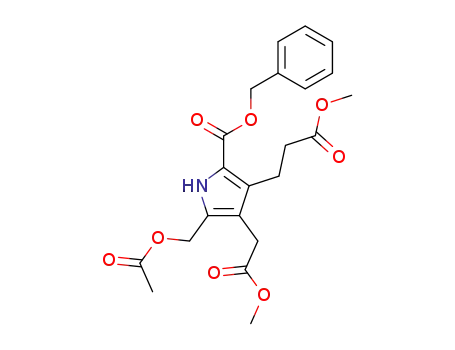 5-acetoxymethyl-3-(2-methoxycarbonyl-ethyl)-4-methoxycarbonylmethyl-pyrrole-2-carboxylic acid benzyl ester