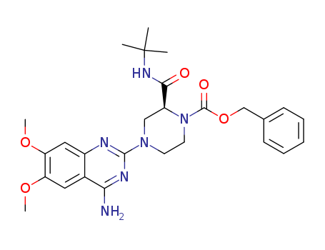 1-Piperazinecarboxylic acid, 4-(4-amino-6,7-dimethoxy-2-quinazolinyl)-2-[[(1,1-dimethylethyl)amino]c arbonyl]-, phenylmethyl ester, (2S)-