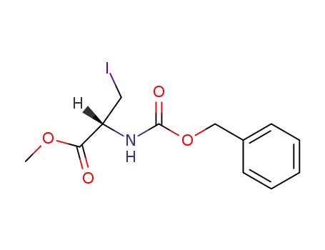 Molecular Structure of 56877-38-4 (L-Alanine, 3-iodo-N-[(phenylmethoxy)carbonyl]-, methyl ester)