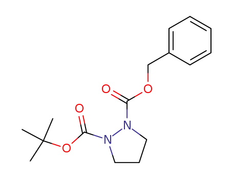 Molecular Structure of 57699-89-5 (1,2-Pyrazolidinedicarboxylic acid, 1-(1,1-diMethylethyl) 2-(phenylMethyl) ester)
