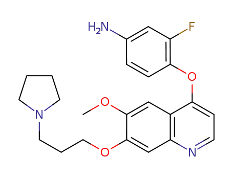 3-fluoro-4-((6-methoxy-7-(3-(pyrrolidin-1-yl)propoxy)quinolin-4-yl)oxy)aniline