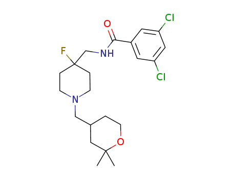 BENZAMIDE, 3,5-DICHLORO-N-[[4-FLUORO-1-[(TETRAHYDRO-2,2-DIMETHYL-2H-PYRAN-4-YL)METHYL]-4-PIPERIDINYL]METHYL]-, (+)-