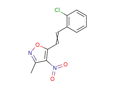 Molecular Structure of 53557-98-5 (Isoxazole, 5-[2-(2-chlorophenyl)ethenyl]-3-methyl-4-nitro-)