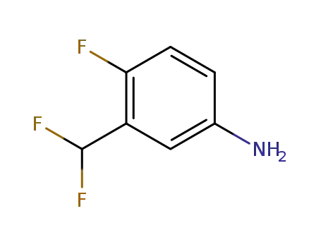 Molecular Structure of 445303-96-8 (Benzenamine, 3-(difluoromethyl)-4-fluoro- (9CI))