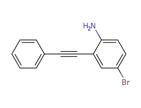 Molecular Structure of 665033-14-7 (Benzenamine, 4-bromo-2-(phenylethynyl)-)