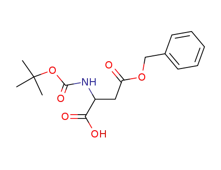 Molecular Structure of 147291-69-8 (Aspartic acid, N-[(1,1-dimethylethoxy)carbonyl]-, 4-(phenylmethyl) ester)