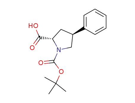 Molecular Structure of 96314-29-3 ((2S,4S)-BOC-4-PHENYL-PYRROLIDINE-2-CARBOXYLIC ACID)