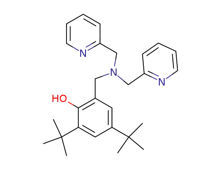 Molecular Structure of 278606-62-5 (Phenol,
2-[[bis(2-pyridinylmethyl)amino]methyl]-4,6-bis(1,1-dimethylethyl)-)