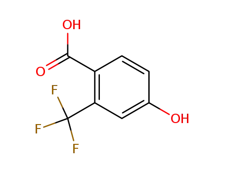 Molecular Structure of 320-32-1 (4-HYDROXY-2-(TRIFLUOROMETHYL)BENZOIC ACID)